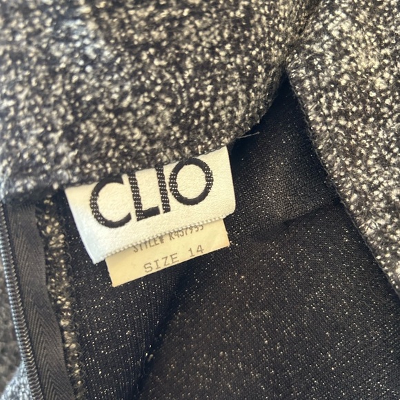 Gray black and white tweed Women's pencil Skirt Clio woman's size 14 - Picture 6 of 7